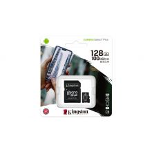 Cartão Memória Kingston Canvas Select Plus C10 A1 UHS-I microSDXC 128GB + Adaptador SD