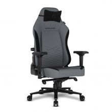 Cadeira Alpha Gamer Alegra PU Leather Grey / Black