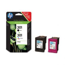 Tinteiros HP 301 Originais 2-Pack Preto + Cores  (N9J72AE)